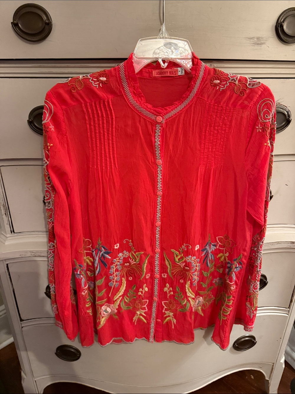 Johnny Was Ruelle Button Down Embroidered Blouse S - Picture 7 of 14